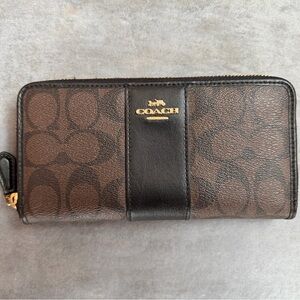 Coach Signature Brown and Black Wallet